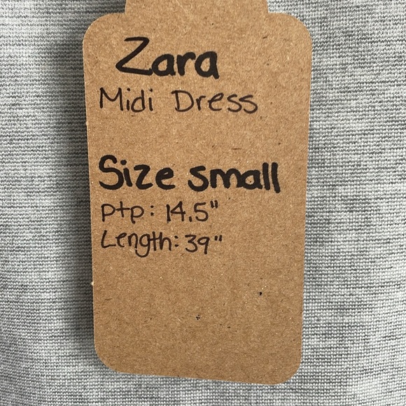Zara Midi Dress With Back Slit - Size small - Grey - Picture 6 of 6